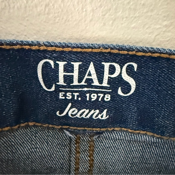 Chaps | Dark Denim Midi Skirt Front Slit High Rise | Size Large - Picture 7 of 11